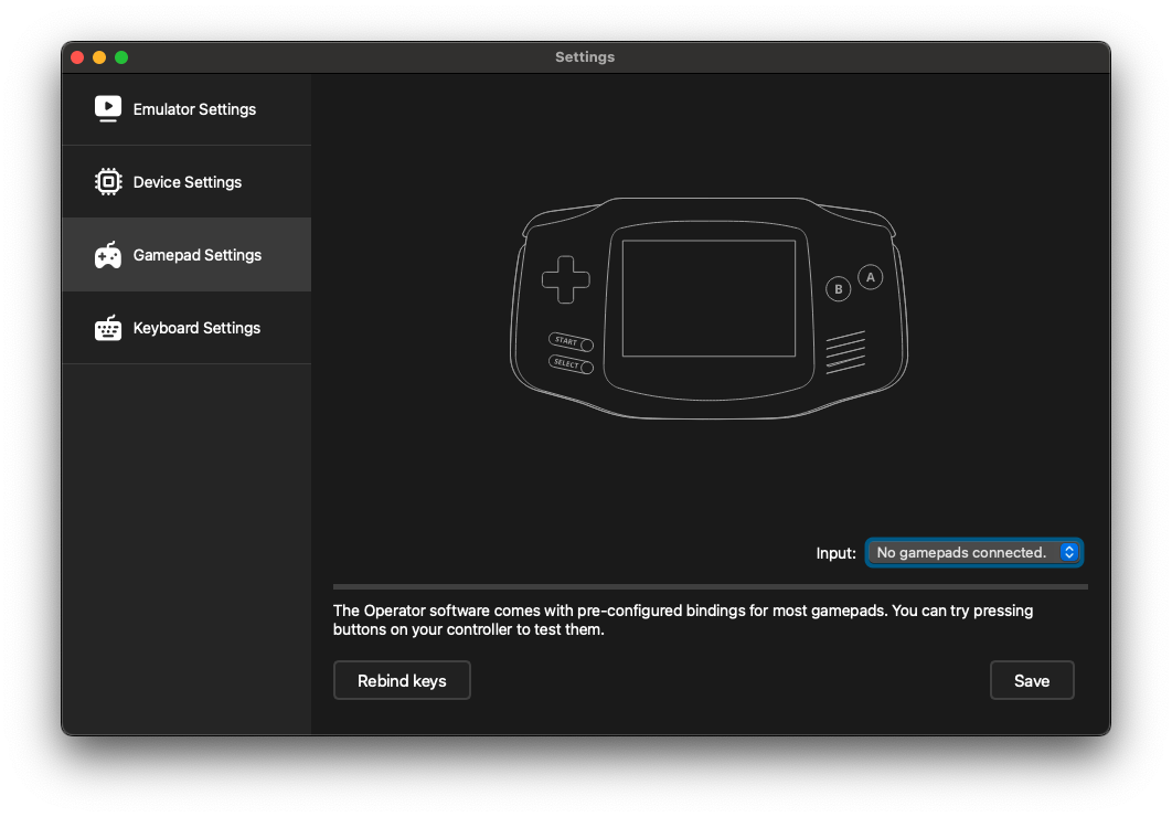 content manager gamepad settings